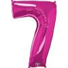 Palloncino Mylar 40 (100cm) Numero 7 Fuxia
