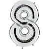Palloncino Mylar 40 (100cm) Numero 8 Silver (Argento)