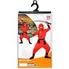 Costume Red Dragon Ninja (Casacca Con Cappuccio, Pantaloni, Cintura, Mascherina, Fasce Per Braccia E Gambe) 4-5 anni