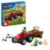 Trattore agricolo rosso con rimorchio e pecore (60461)