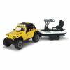 Set Pesca con Jeepster Commando 1:24 con rimorchio, barca, personaggio articolato, luci suoni e accessori (203838001)