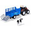 Dickie Toys Trattore Massey Ferguson con rimorchio per animali luci e suoni