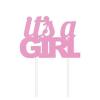 Cake Topper 12/1 Pink Girl Glitter