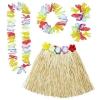 Set Hawaiano (gonna in paglia, collana hawaiana, corona, braccialetti) (24563)