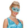 Maschera Nobile in Pizzo Azzurra Decorata con Glitter e Gemme
