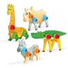 Tecno Animals Giraffa, Coccodrillo, Zebra, Rinoceronte 64 pz in legno