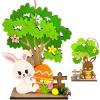 Pasqua Albero in Legno Con Coniglietto In Feltro Assortito