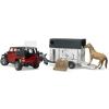 Jeep Wrangler Unlimited Rubicon con rimorchio e 1 cavallo