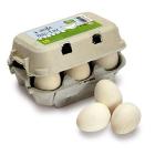 Uova, confezione in cartone da 6 uova bianche