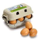Uova, confezione in cartone da 6 uova marroni