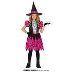 Costume Strega Rosa Con Stelline Bambina 5-6 Anni (78030)