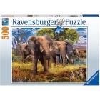 Puzzle 500 pezzi Famiglia Di Elefanti (15040)