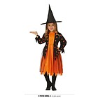Costume Strega Arancione Con Ragnetti 7-9 Anni (77048)