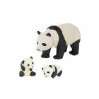 Panda con cuccioli. Animale in plastica con parti snodabili (LCT16055)