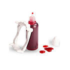 7063: Sangue Finto In Bottiglia C/Dentiera Vampiro Ml.28 Ca.