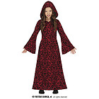 Costume Rosso Da Strega Con Cappuccio Bambina 5-6 Anni (78067)