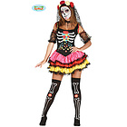 Costume Donna Catrina Sexy Colorata Lady Morte Messicana Taglia M (88068)