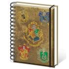 Harry Potter: Hogwarts Crests A5 Wiro Notebook (Quaderno)