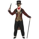 Steampunk (Frac Con Camicia E Gilet, Pantaloni, Ascot, Guanti Senza Dita, Cilindro) L