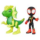 Spidey Con Cattivo Dino Miles Morales