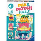 Mix & Match Puzzle 3 x 24 - Mostri divertenti (5135)
