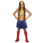 Wonder Girl (Vestito, Copricapo,Bracciali) (140 Cm / 8-10 Years)