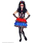 Costume mujer dia de los muertos scheletro 4-5 anni