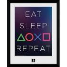 Playstation - Eat Sleep Repeat Framed Print 30x40 Cm / Stampa In Cornice