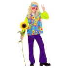 Hippie (Camicia, Pantaloni, Fascia Per Testa, Collana) (128 Cm / 5-7 Years)