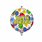 Palloncino Mylar Tondo Cm.45 Tanti Auguri Happy Balloon
