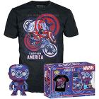 Marvel: Patriotic Age - Pop Funko & Tee Box Captain America 9cm (T-Shirt M)