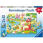 Dinosauri giocosi - Puzzle 2 x 12 pezzi (05246)