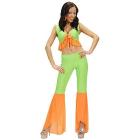 Costume Samba De Janeiro  (Top, Pantaloni Verde e Arancione Fluorescente) S