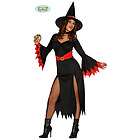 Costume Donna Strega Nera E Rossa Taglia M (84277)