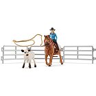 Cavallo da rodeo con cowgirl e vitello (2542577)