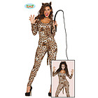 Costume Tuta Seconda Pelle Donna Leopardo Leoparda In Spandex Taglia L-Xl (84369)