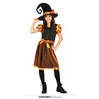 Costume Strega Arancione Bambina 5-6 Anni (77385)