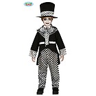 Costume Cappellaio Pazzo Bianco E Nero Bambino Taglia 7-9 Anni (83429)