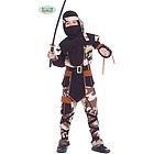 Costume Da Ninja Mimetico Militare Bambino Taglia 7-9 Anni (81452)