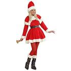 Miss Santa Natale Super Lusso (Vestito,Cintura, Mantellina, Copristivali E Cappello Con Finitura In Peluche) L