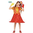 Costume Pagliaccia Salopette Con Cerchio Bambina Taglia 10-12 Anni (88502)