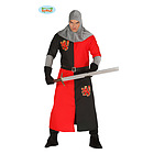 Costume Rosso E Nero Uomo Cavaliere Medievale Taglia L (86508)