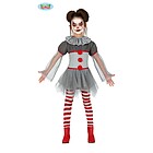 Costume Pagliaccia Grigia Assassina Bambina Taglia 7-9 Anni (83510)