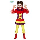 Costume Pagliaccia Giallo Rosso E Viola Bambina Taglia 10-12 Anni (83514)