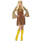 Ragazza Hippie (Vestito Con Gilet, Fascia Per Testa, Collana Segno Della Pace) S