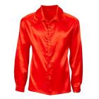 Camicia Disco Anni 70 Rossa In Raso M