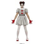 Costume Clown Donna Grigio Adulta Taglia 36-38 (79539)