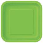 14 Lime Green 9In Square Plate Sup. Piatto Carta Quadrato 23 Cm Verde Lime
