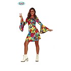 Costume Donna Hippie Azzurro Fiorato Taglia M (86552)