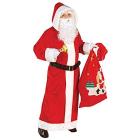 Babbo Natale Super Lusso In Velluto (Cappotto Con Cappuccio Con Finitura In Peluche, Cintura Con Fibbia) XL